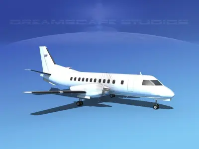 SAAB SF340 Unmarked 1 3D model