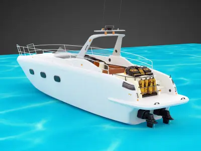 3D Stylized Boat Low-poly 3D model