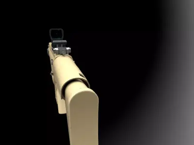 Scar-H Game Ready gun 3D model