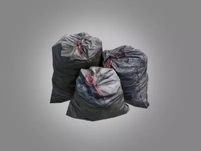 4 Trash Bag Bundle Low-poly 3D model