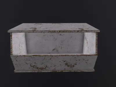 Wooden Storage Bin 3D Model Low-poly 3D model