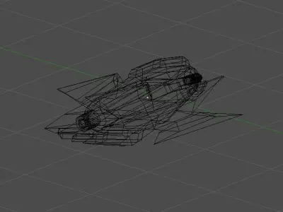 Alien Spaceship Laser Beam 3D Model Low-poly 3D model