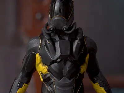 Cyber Man Low-poly 3D model