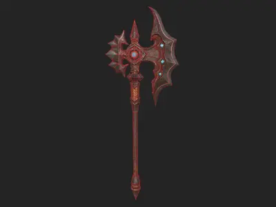 Fantasy Battle Axe Low-poly 3D model buy
