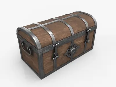 Treasure Chest Closed Game Ready Low-poly 3D model