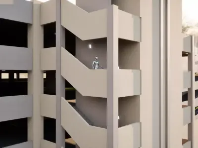 Multi-level parking Low-poly 3D model