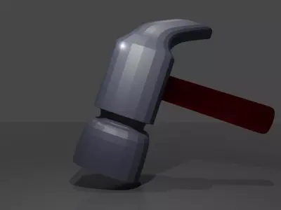 Simple and Attractive Animation-Ready Hammer Low-poly 3D model