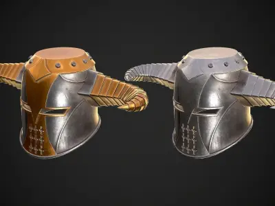 Knight Helmet Collection 2 3D Model Pack