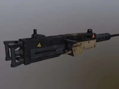 Machine gun - Browning M2 - Low Poly PBR 3d Model  Low-poly 3D model