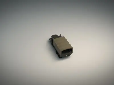 Low Poly Military Truck 02 Low-poly 3D model