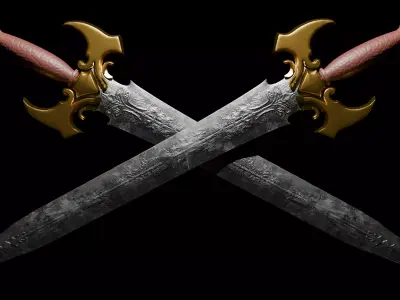 Excalibur Sword Low Poly Low-poly 3D model