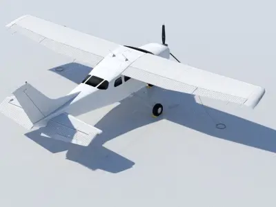 Cessna 206 Super Skywagon Static Low Poly Low-poly 3D model