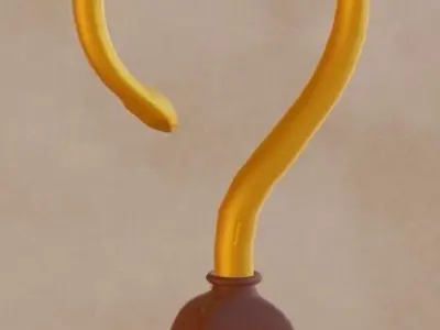 Golden Pirate Hook low-poly game ready Low-poly 3D model