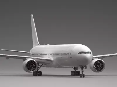 Boeing 777-300ER  Low-poly 3D model
