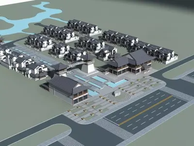 Chinese Style Architecture 3D model 39