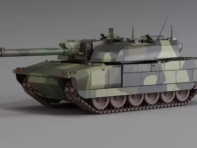  Amx-56 main tank  AMX-56 Leclerc Tank tracked combat vehicle 3D model