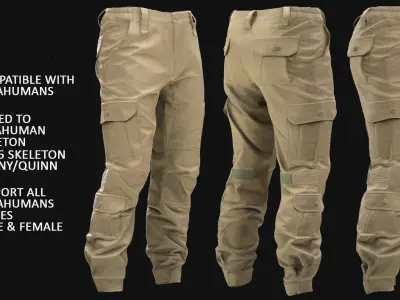 Pants 198 - All MH Bodies - UE5 Skeletons - Rigged Low-poly 3D model