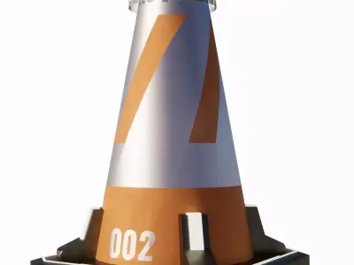 Sci-Fi Traffic Cone 002 Free 3D model