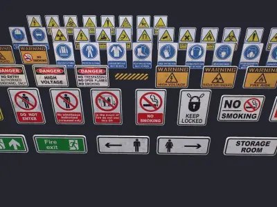 Signs Low-poly 3D model purchase