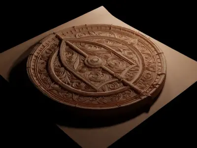 Shield CNC 3d Print High Relief Sand Casting 3D print model