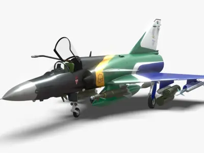 Atlas Cheetah C South African Display Team Low-poly 3D model