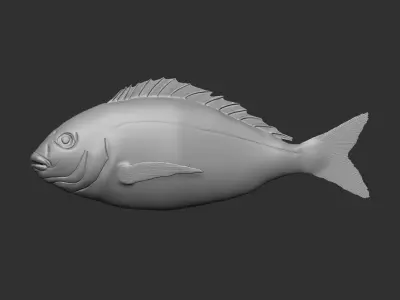  Fish Animated Sea Bream 3D model