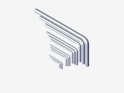 Hex L-Key Set Free 3D model