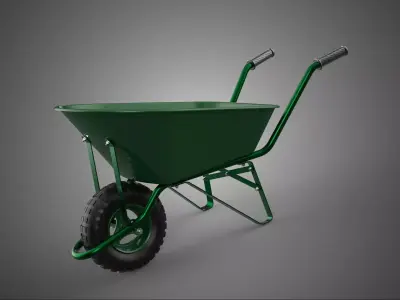 MILITARY TRANSPORT GREEN HAULER CARRIER WHEELBARROW CART TROLLEY 3D model