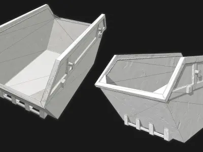 Low-poly PBR Skip pile of rubble in bin Low-poly 3D model