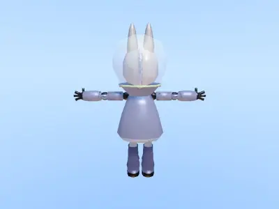 robot rabbit Low-poly 3D model
