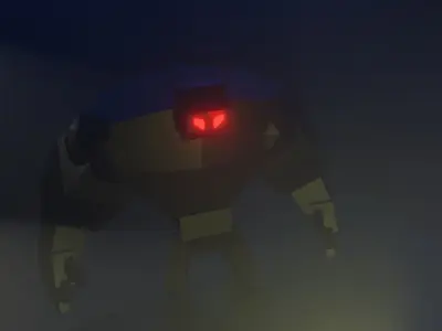stylized man with monster  3D model