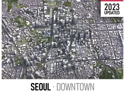 Seoul - 3D City Model Low-poly 3D model