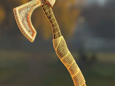 Game Ready Scandinavian Axe Melee Weapon Low-poly 3D model