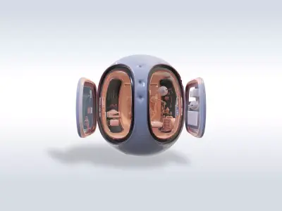 Futuristic Sci-Fi Robot Vehicle with Pilot Game Ready 40 Free 3D model