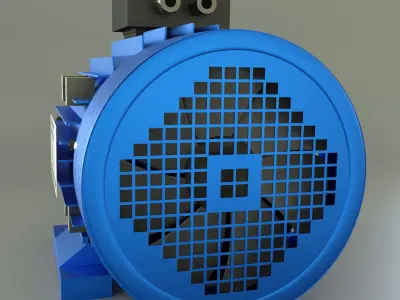 Electric motor Low-poly 3D model purchase