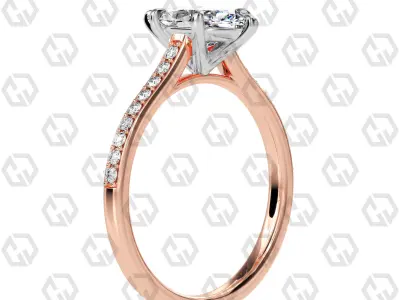 Ring 55 Marquise Shape Pave setting ring with Gems 3D print model