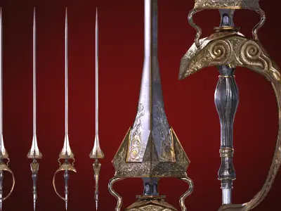 Sword Rapier - low poly Low-poly 3D model