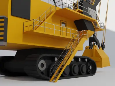 Rope Shovel Heavy Vehicle Low-poly 3D model