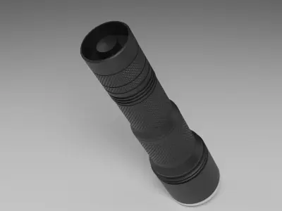 Flashlight metallic PBR Low-poly 3D model