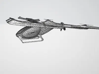 Modern Helicopter Low-poly 3D model