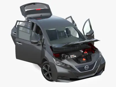 Nissan Leaf 2019 Rigged 3D model