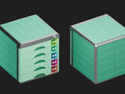 Storage Box Low-poly 3D model shop