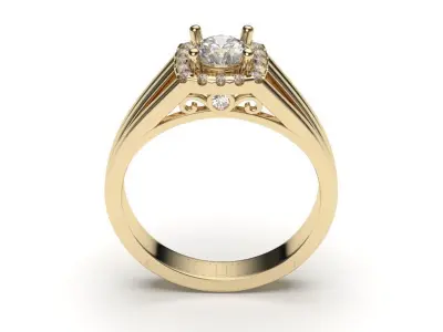 solitaire with ring sizes  8 part S114 3D print model