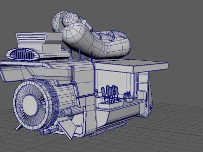 SCIFI FOOD TRUCK Free low-poly 3D model