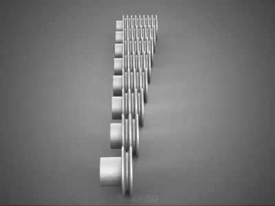 COLLECTION STANDARD PULLEY SHEAVE MULTI GROOVE TRACK WHEEL DRIVE 3D model