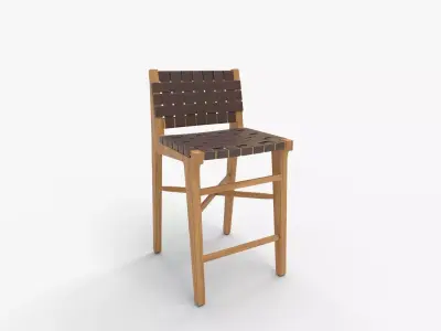Taj Leather Strap Bar Stool 3D model