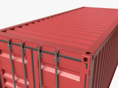 Shipping Container Dry 20-foot Red 3D model