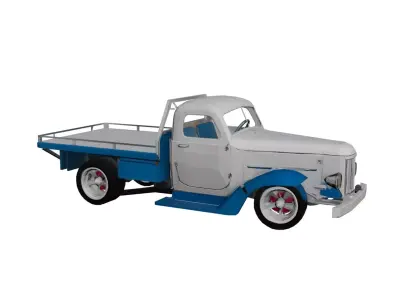 1935 Low Poly Pickup Truck 3D Model Optimized Vintage  Low-poly 3D model
