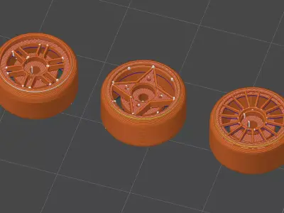 ENKEI Classic wheels set in HW scale 3D print model