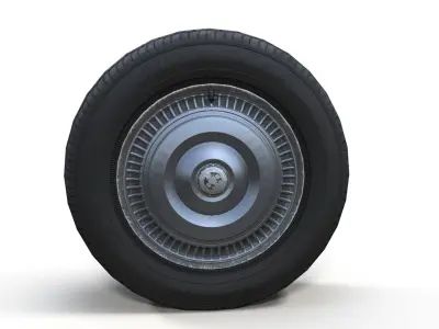 Classic sedan wheel PBR Low-poly 3D model